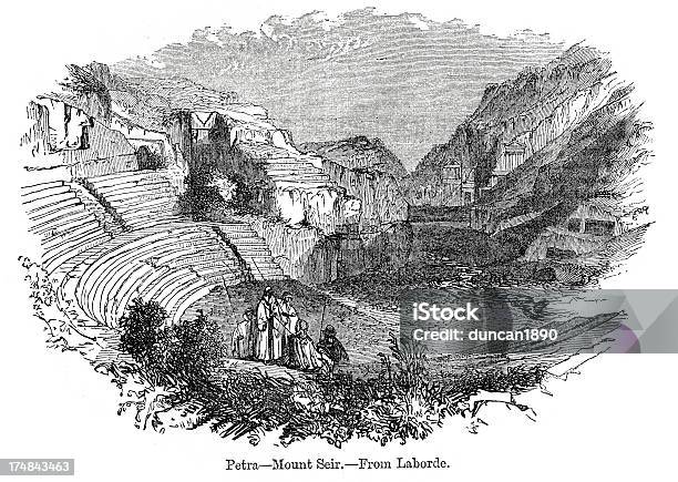 Petra Mount Seir - Stockowe grafiki wektorowe i więcej obrazów Amfiteatr - Amfiteatr, Antyczny, Archeologia
