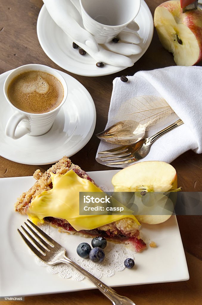 Formaggio Torta di mele - Foto stock royalty-free di Caffè - Bevanda