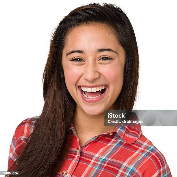Adolescente Sonriente Foto de stock y más banco de imágenes de Adolescente - Adolescente, Chica adolescente, Fondo blanco