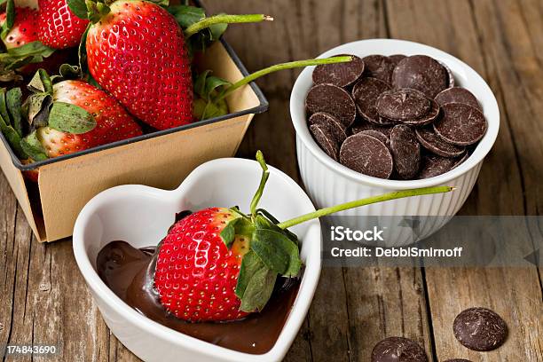 Making Chocolate Dipped Strawberries Stock Photo - Download Image Now - Beige, Berry Fruit, Bowl