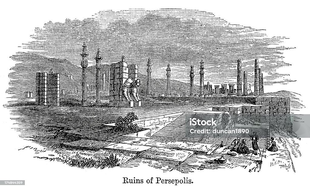 Rovine di Persepolis - Illustrazione stock royalty-free di Antica civiltà