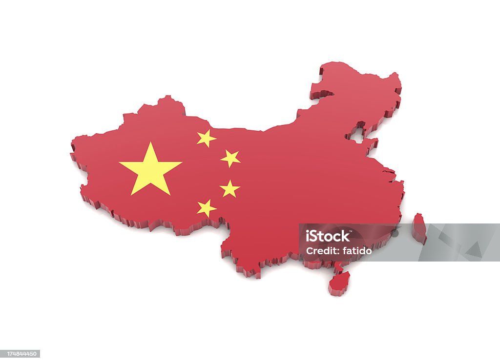 Mappa di Cina - Foto stock royalty-free di A forma di stella