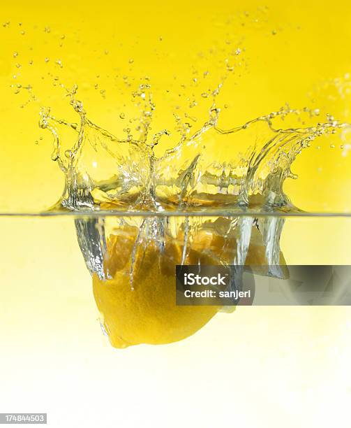 Splash Lemon Stock Photo - Download Image Now - Bubble, Citrus Fruit, Cold Drink