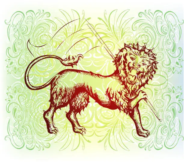 Vector illustration of lion pride