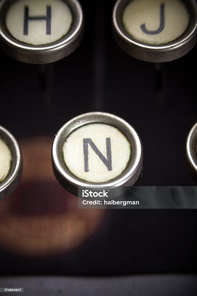 Alte Schreibmaschine-N Key - Lizenzfrei Alphabet Stock-Foto