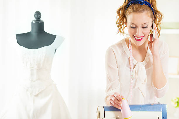 Cheerful Young Woman Dressmaker.