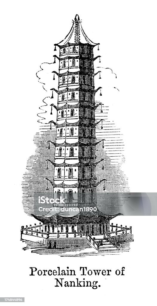 Porcelain Tower of Nankin - Zbiór ilustracji royalty-free (Antyczny)