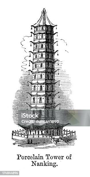 Porcelain Tower Of Nankin - Stockowe grafiki wektorowe i więcej obrazów Antyczny - Antyczny, Architektura, Azja