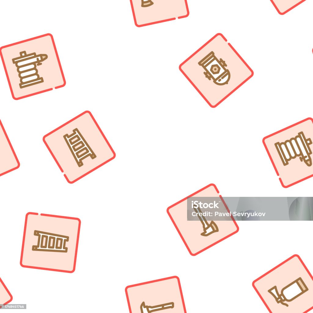 Emergency Fire Exit Safety Escape Vector Seamless Pattern Stock ...