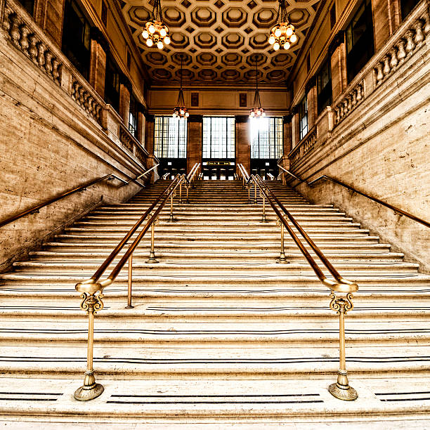 계단, 시카고 - union station chicago 뉴스 사진 이미지