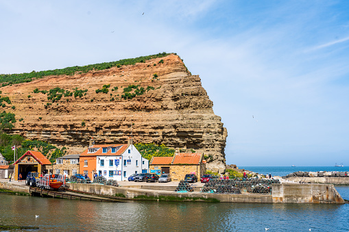 Cottage of the fishing village of Staithes, North Yorkshire, England