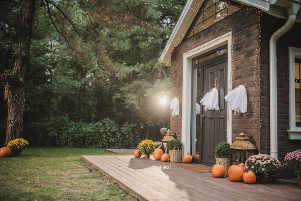istock House decorated for Halloween 1748459371
