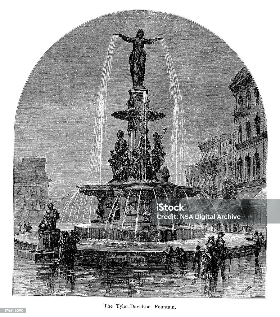 Tyler Davidson Fountain, Cincinnati, Ohio - Lizenzfrei Cincinnati Stock-Illustration