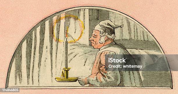 Vetores de Victorian Homem Com Bebida E Vela e mais imagens de Touca de Dormir - Touca de Dormir, Homens, Hora de Dormir