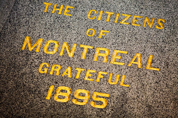 istock Montreal sign etched in stone 174846976
