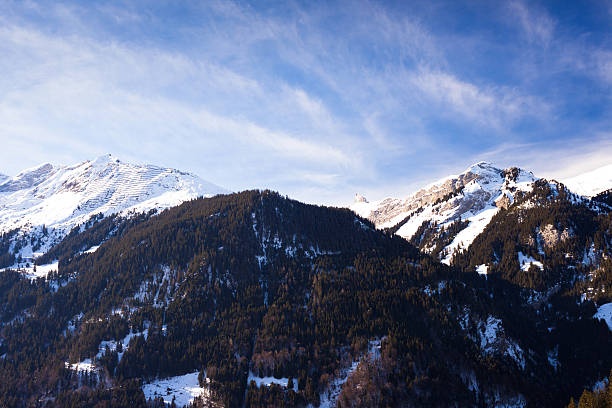 murren widok z jungfraujoch - winter chalet snow residential structure zdjęcia i obrazy z banku zdjęć