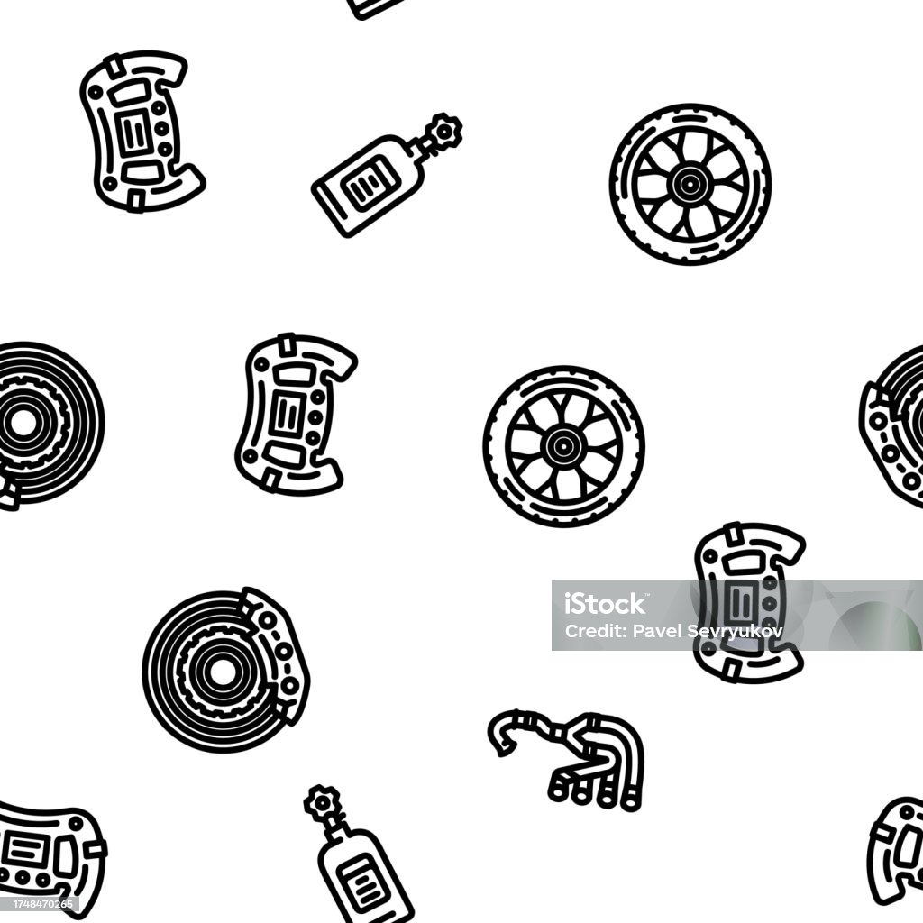 Seamless Racing Vector Car Speed Auto Race Vector Seamless Pattern Stock Illustration ...