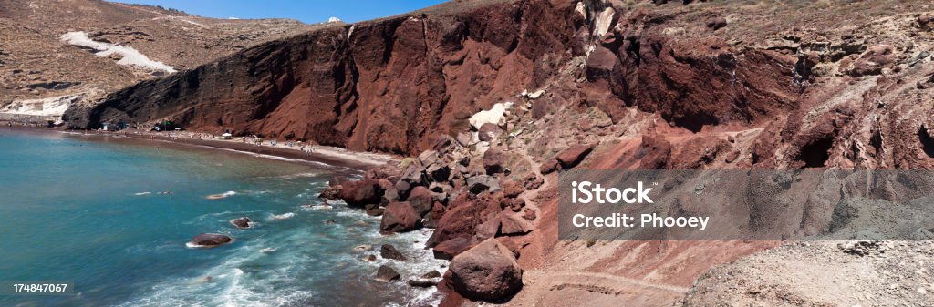 Rosso Beach Panorama - Foto stock royalty-free di Acqua