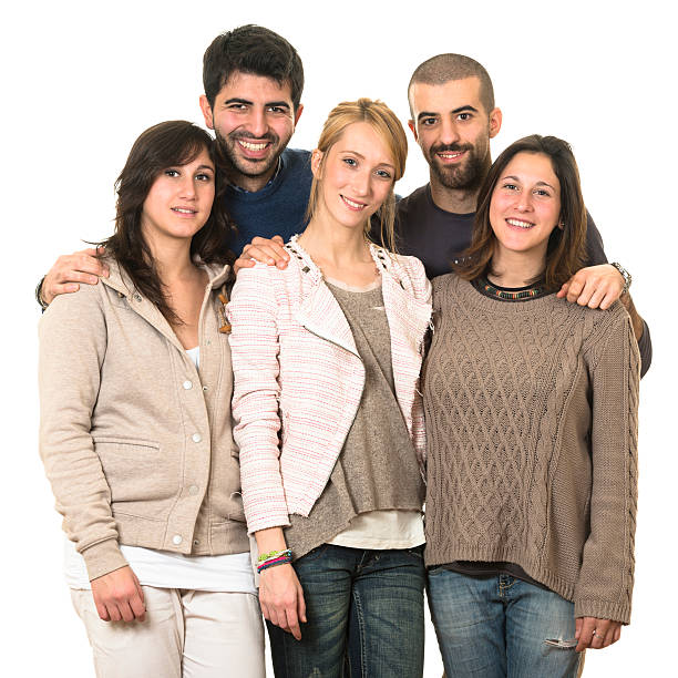 istock Group of friends on white background 174847772