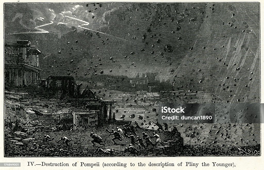 Destruição de Pompeia - Royalty-free Pompeia Ilustração de stock