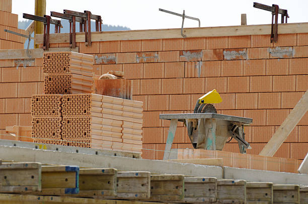 building site brickstone stock photo