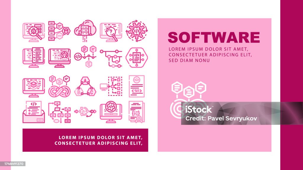 Software Compute Engineer Landing Header Vector Stock Illustration ...