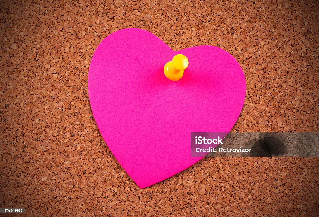 Herz auf corkboard - Lizenzfrei Altertümlich Stock-Foto