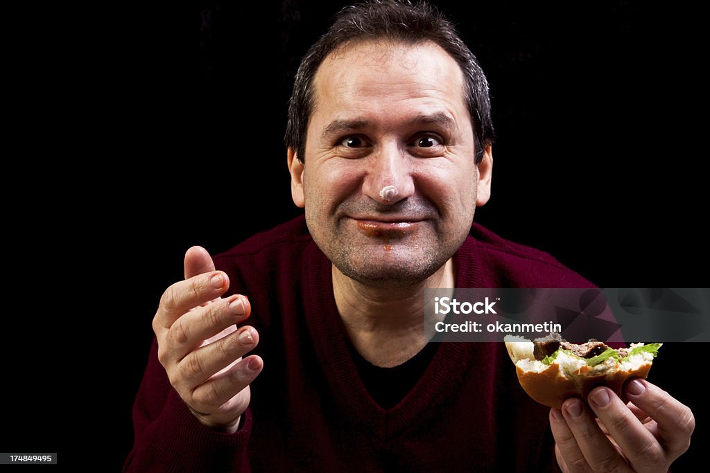 Hambre hombre - Foto de stock de Fondo negro libre de derechos