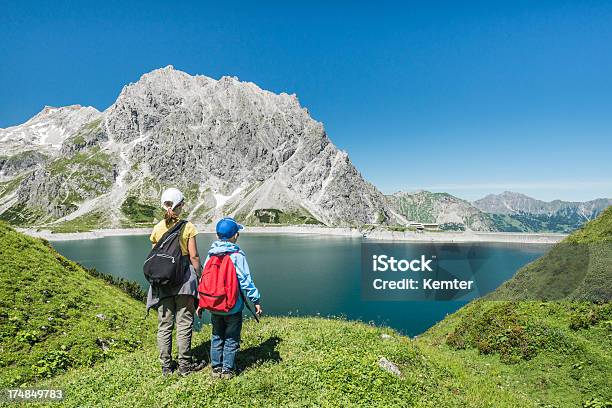 Kids Hiking In The Mountains Stock Photo - Download Image Now - Hiking, Child, Austria