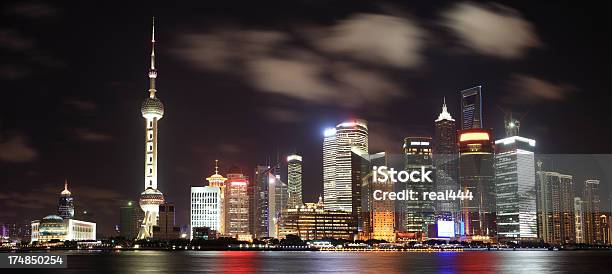 Szanghaj Pudong Noc Widok - zdjęcia stockowe i więcej obrazów Architektura - Architektura, Azja, Azja Wschodnia