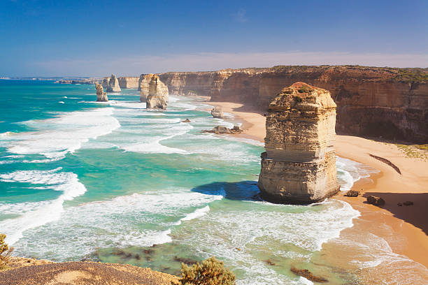 dvanáct apoštolů v austrálii - great ocean road - stock snímky, obrázky a fotky