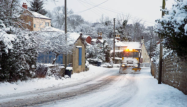 istock snow plough in North Yorkshire village 174850807