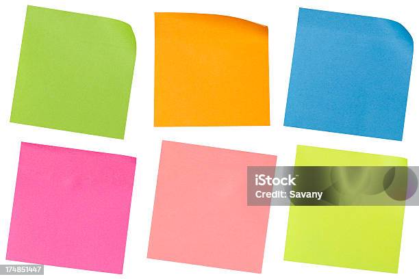 Colorfull Reminders Stock Photo - Download Image Now - Message Pad, Adhesive Note, Attached