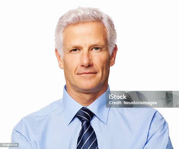 Confident Businessman Executive Isolated Stock Photo - Download Image Now - 60-69 Years, Active Seniors, Adult