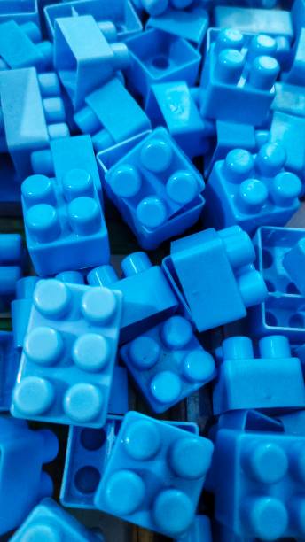 istock Block toys or blue background. 1748523976