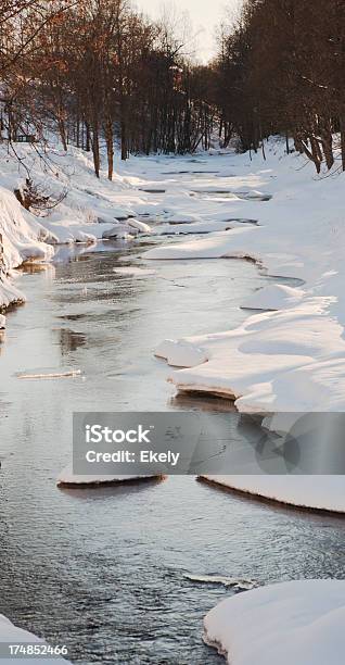 Stream W Zimie - zdjęcia stockowe i więcej obrazów Las - Las, Zaspa śnieżna, Chłodny