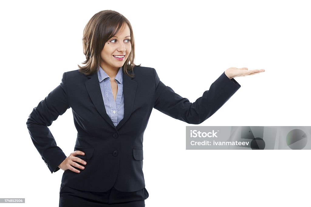 Mujer de negocios señalando - Foto de stock de Adulto libre de derechos