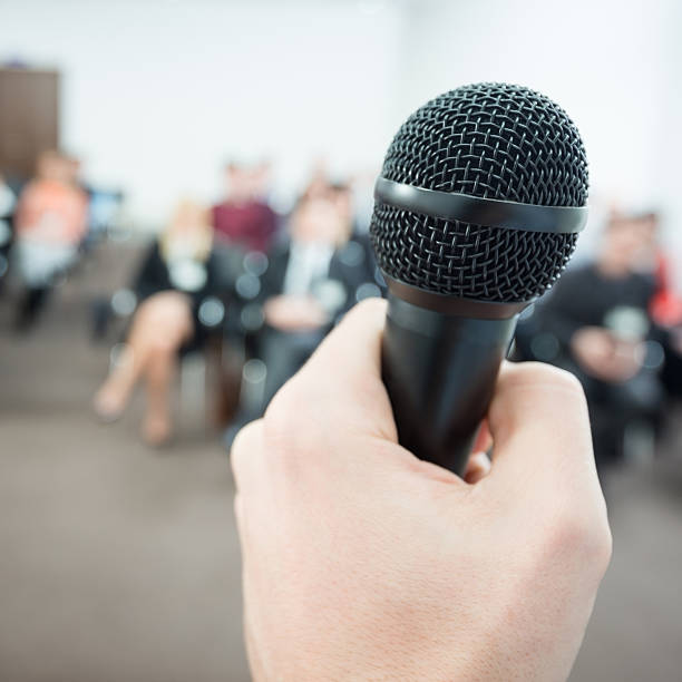 istock Close up of microphone 174852716
