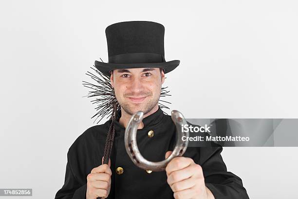 Young Chimney Sweep With A Horseshoe Stock Photo - Download Image Now - Chimney Sweep, Dirty, Smiling