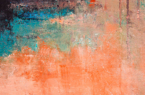 istock Abstract painted orange  and green art backgrounds. 174852958