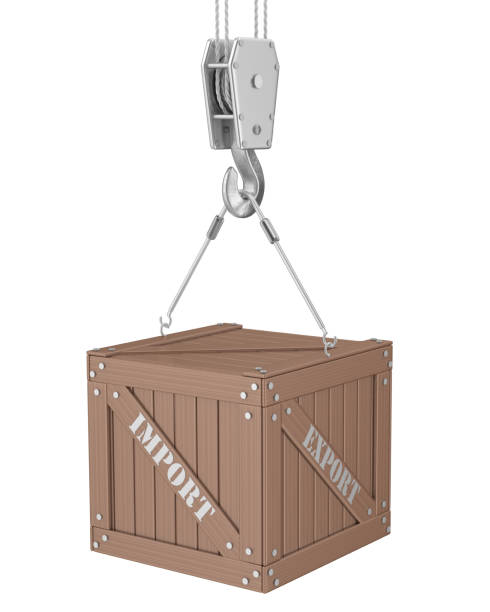 istock Wooden Box Carried on the Crane 174853256