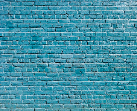 Brick Wall That Has Been Painted Blue
