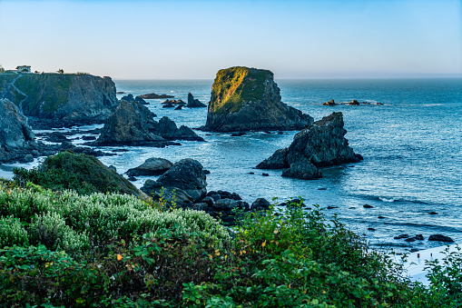 Rock formation in the ocean at Brookings, Oregon.