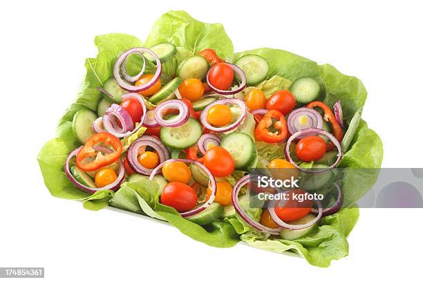 Salada - Fotografias de stock e mais imagens de Alface - Alface, Alimentação Saudável, Cebola