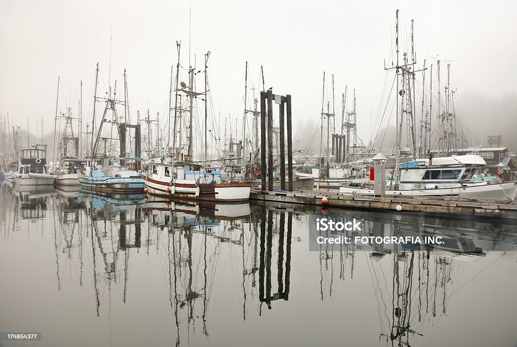 Porto de pesca de manhã com nevoeiroweather forecast - Royalty-free Colúmbia Britânica Foto de stock