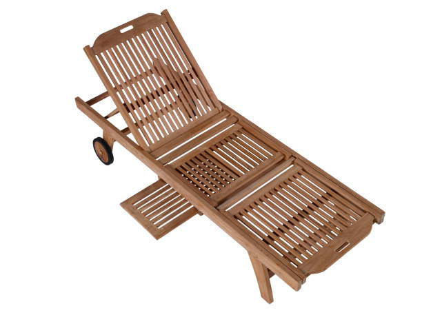 istock Wooden Sunbed On White Background 174854422