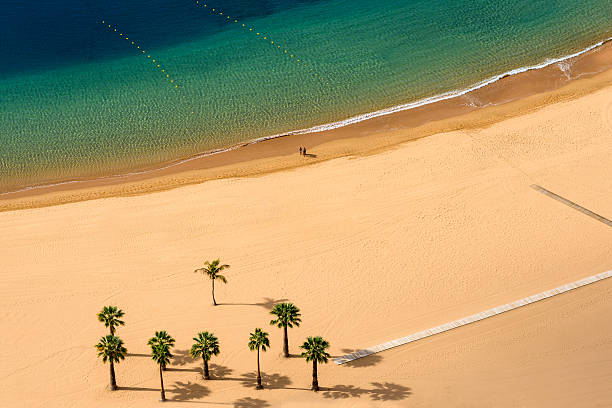 An abstract view of Playa de las Terisitas beach on the Canary Island of Tenerife.