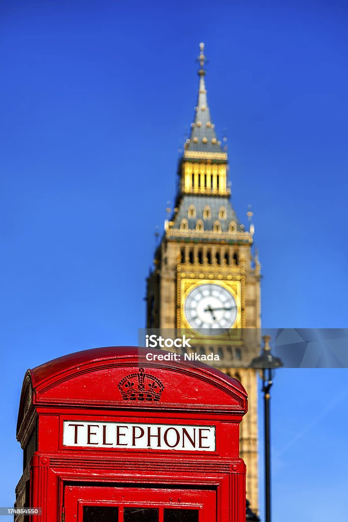 Caixa de telefone vermelho em Londres - Foto de stock de Big Ben royalty-free