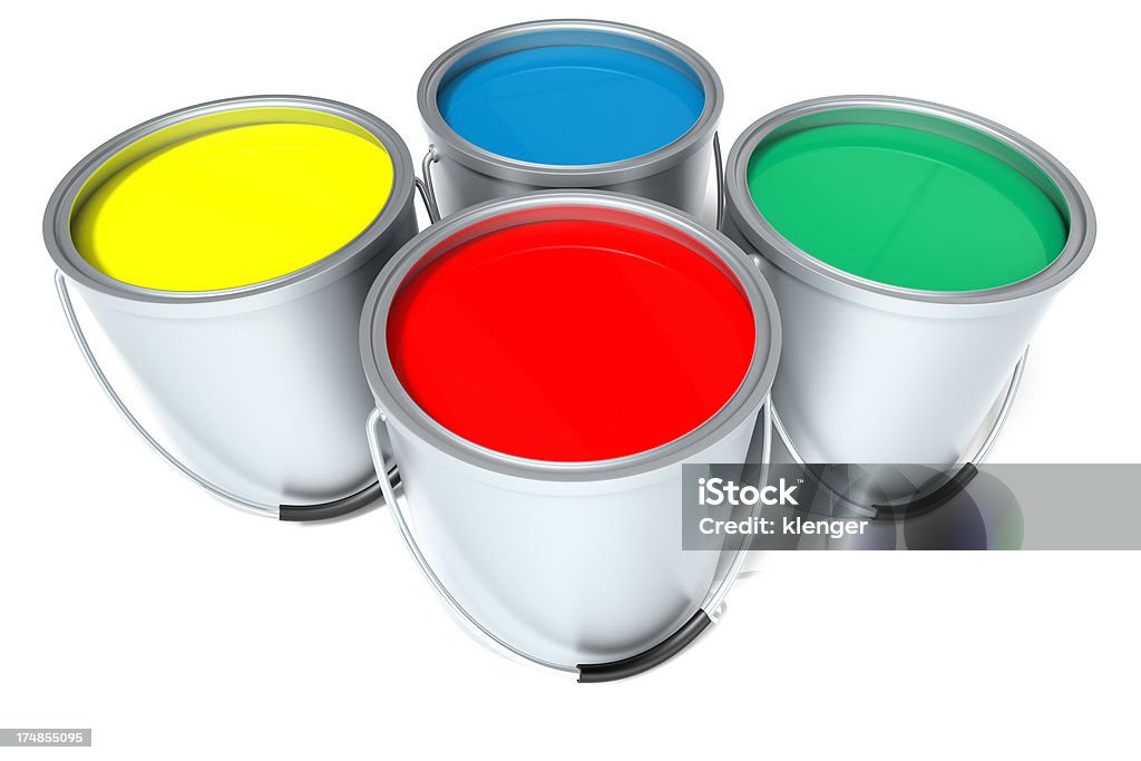 Paint Cans - Foto de stock de Amarillo - Color libre de derechos