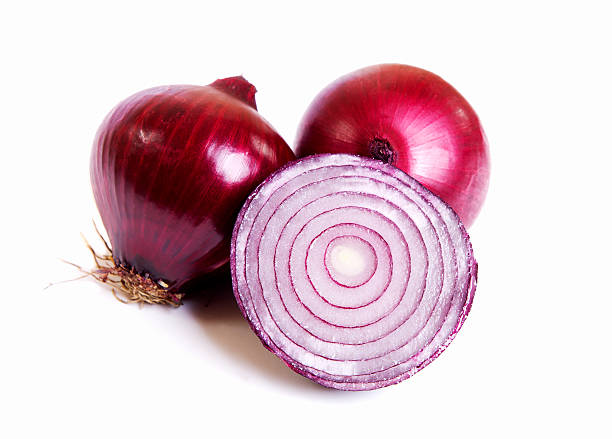 Red onion slice stock photo